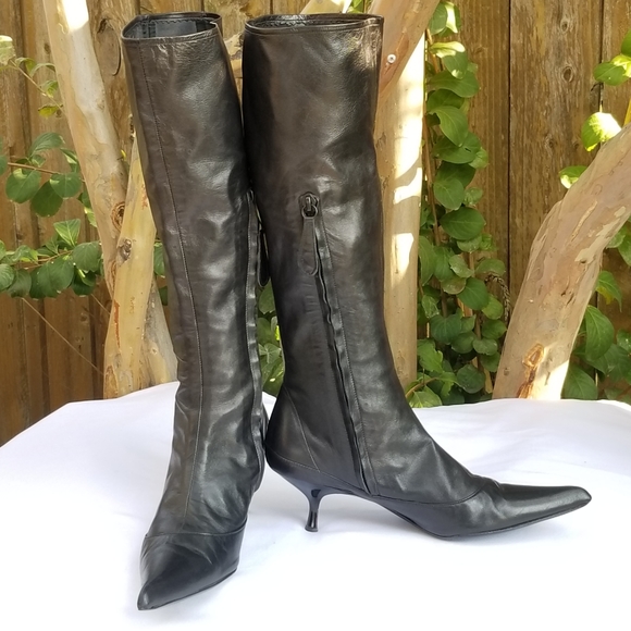 Giuseppe Zanotti gorgeous kitten heels tall knee high leather boots Size 36 - Picture 4 of 16